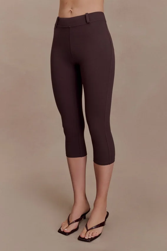 Blanca Stretch Crepe Capri Pants – Chocolate Blanca Stretch Crepe Capri Pants – Chocolate