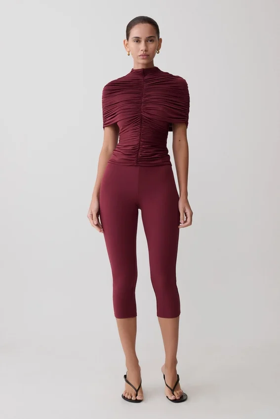 Blanca Stretch Crepe Capri Pants – Mahogany Blanca Stretch Crepe Capri Pants – Mahogany