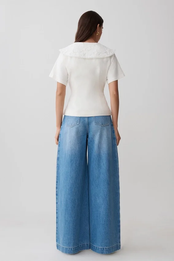 Bobby Oversized Jean With Front Pleat – Summer Blue Bobby Oversized Jean With Front Pleat – Summer Blue