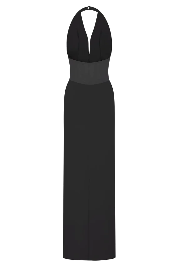 Bonnie Slinky And Lace Maxi Dress – Black Bonnie Slinky And Lace Maxi Dress – Black