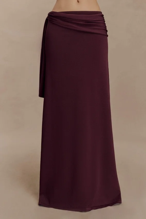 Bowie Low Rise Knit Maxi Skirt – Dark Chocolate Bowie Low Rise Knit Maxi Skirt – Dark Chocolate