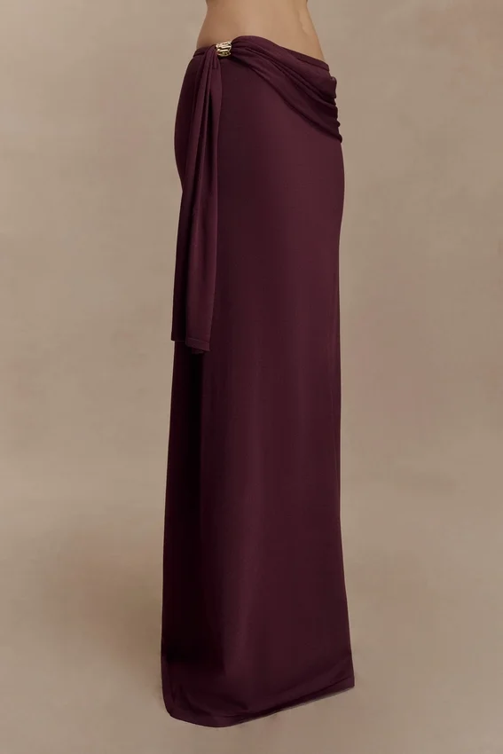 Bowie Low Rise Knit Maxi Skirt – Dark Chocolate Bowie Low Rise Knit Maxi Skirt – Dark Chocolate