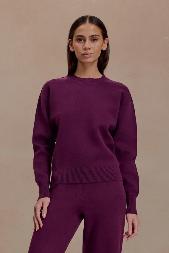 Braxton Cozy Knit Jumper – Plum Braxton Cozy Knit Jumper – Plum
