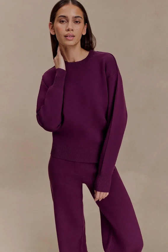 Braxton Cozy Knit Jumper – Plum Braxton Cozy Knit Jumper – Plum