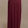 Bridget Slinky Maxi Skirt With Hardware – Burgundy