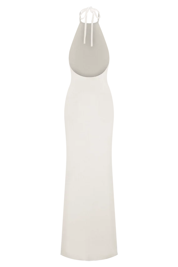 Brock Knit Halter Maxi Dress – White Brock Knit Halter Maxi Dress – White
