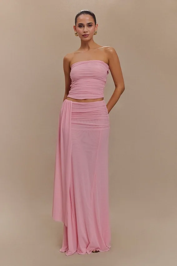 Arna Mesh Maxi Skirt – Candy Pink Arna Mesh Maxi Skirt – Candy Pink