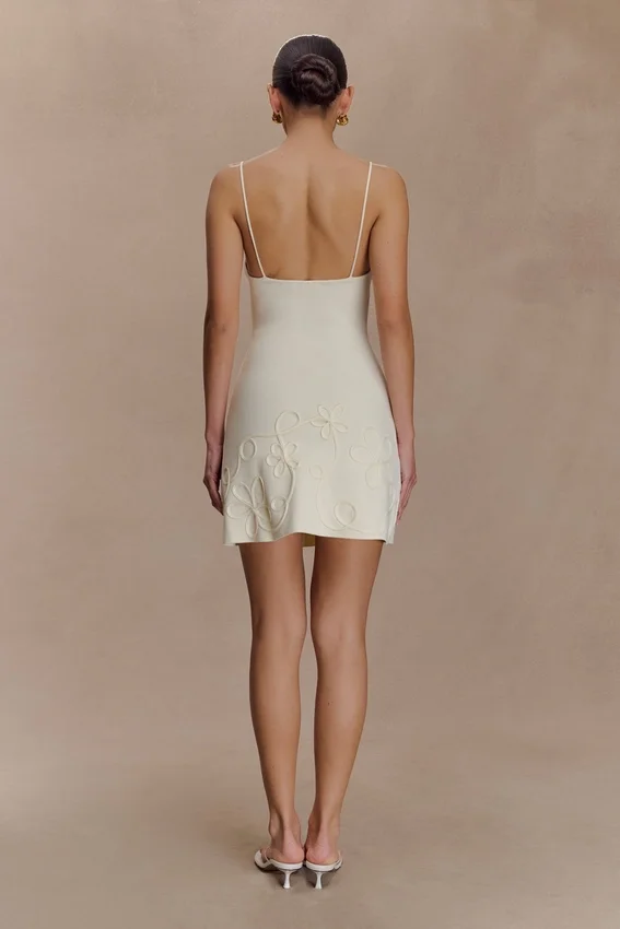 Brullo Embroidery Knit Mini Dress – Ivory Brullo Embroidery Knit Mini Dress – Ivory
