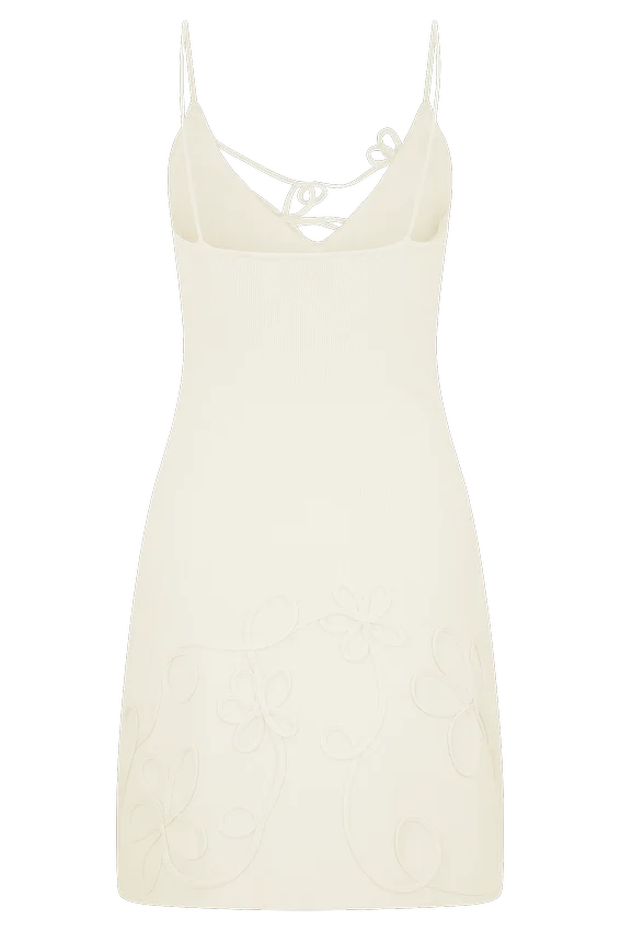 Brullo Embroidery Knit Mini Dress – Ivory Brullo Embroidery Knit Mini Dress – Ivory