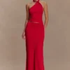 Bruna Slinky Fishtail Maxi Skirt – Red Bruna Slinky Fishtail Maxi Skirt – Red