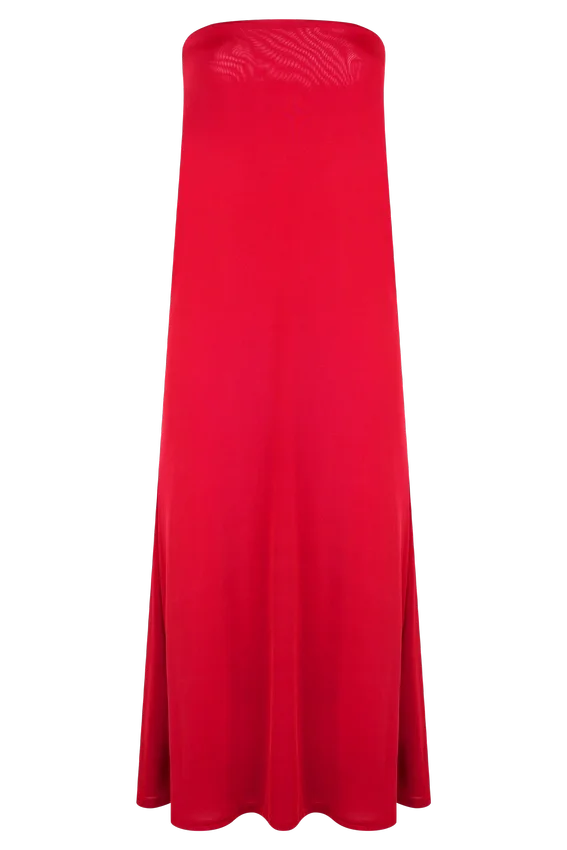 Bruna Slinky Fishtail Maxi Skirt – Red Bruna Slinky Fishtail Maxi Skirt – Red