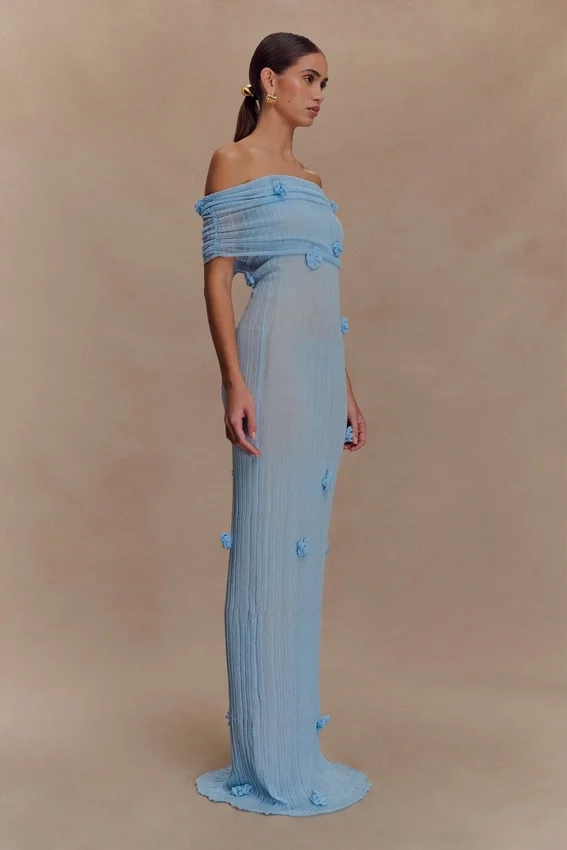 Brynn Orchid Knit Maxi Dress – Baby Blue Brynn Orchid Knit Maxi Dress – Baby Blue