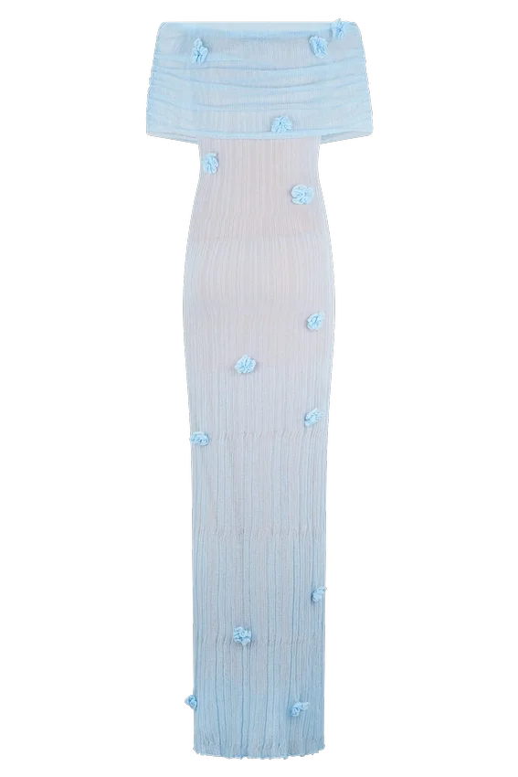 Brynn Orchid Knit Maxi Dress – Baby Blue Brynn Orchid Knit Maxi Dress – Baby Blue