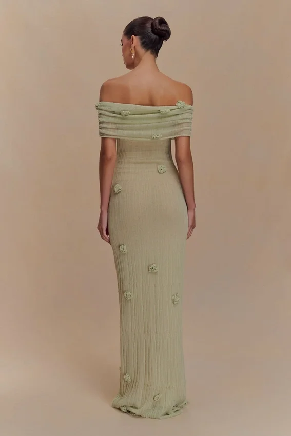 Brynn Orchid Knit Maxi Dress – Pastel Green Brynn Orchid Knit Maxi Dress – Pastel Green
