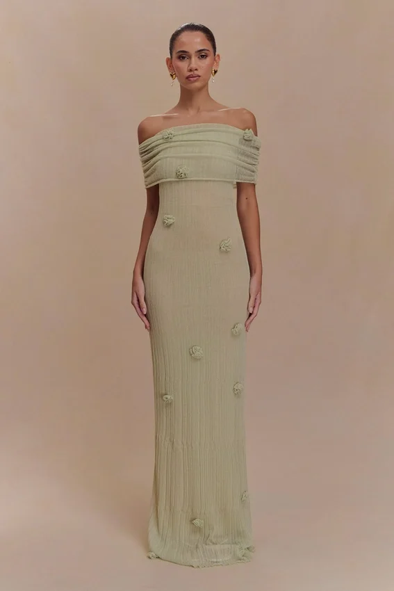 Brynn Orchid Knit Maxi Dress – Pastel Green Brynn Orchid Knit Maxi Dress – Pastel Green