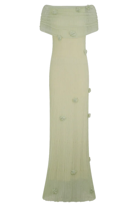 Brynn Orchid Knit Maxi Dress – Pastel Green Brynn Orchid Knit Maxi Dress – Pastel Green