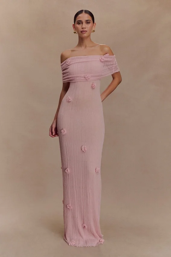 Brynn Orchid Knit Maxi Dress – Pastel Pink Brynn Orchid Knit Maxi Dress – Pastel Pink
