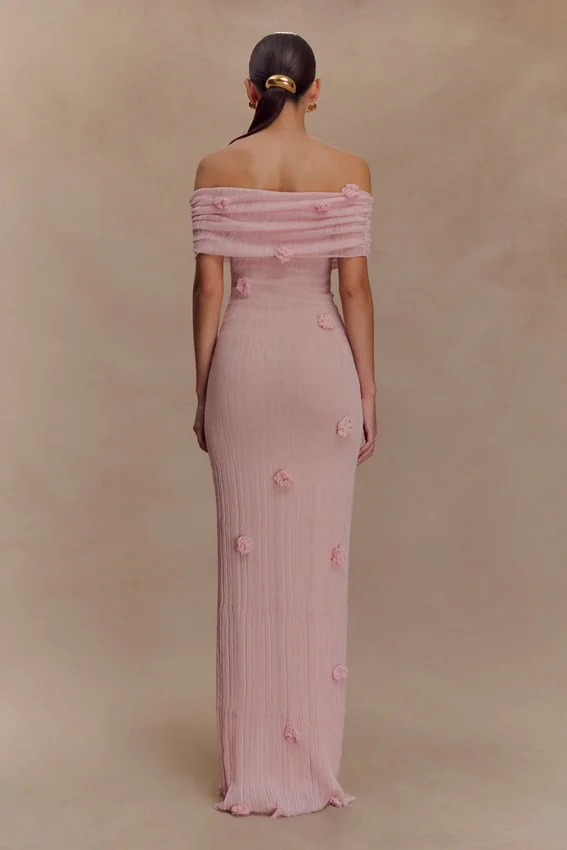 Brynn Orchid Knit Maxi Dress – Pastel Pink Brynn Orchid Knit Maxi Dress – Pastel Pink