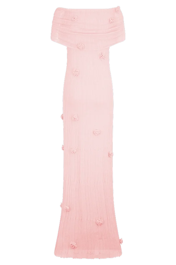 Brynn Orchid Knit Maxi Dress – Pastel Pink Brynn Orchid Knit Maxi Dress – Pastel Pink