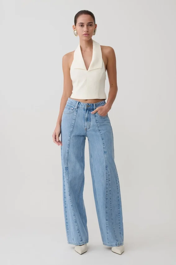 Roy Mid Rise Wide Leg Denim Jeans – Classic Blue Roy Mid Rise Wide Leg Denim Jeans – Classic Blue