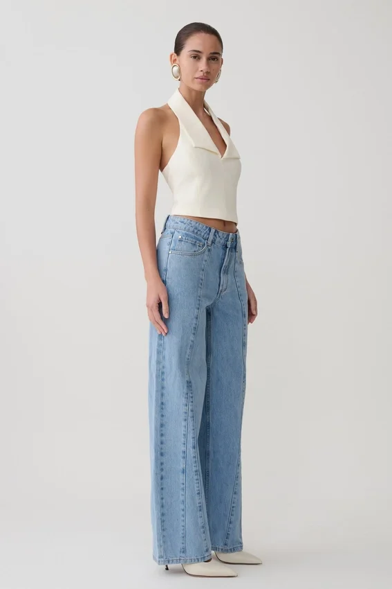 Roy Mid Rise Wide Leg Denim Jeans – Classic Blue Roy Mid Rise Wide Leg Denim Jeans – Classic Blue