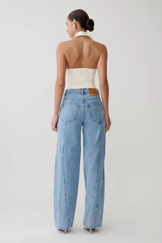 Roy Mid Rise Wide Leg Denim Jeans – Classic Blue Roy Mid Rise Wide Leg Denim Jeans – Classic Blue