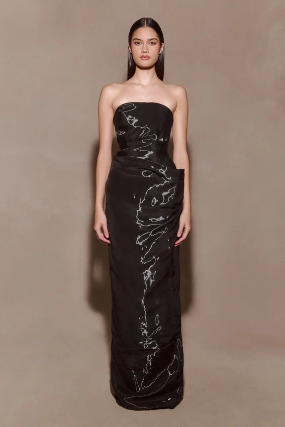 Calliope Strapless Organza Maxi Dress – Black Calliope Strapless Organza Maxi Dress – Black