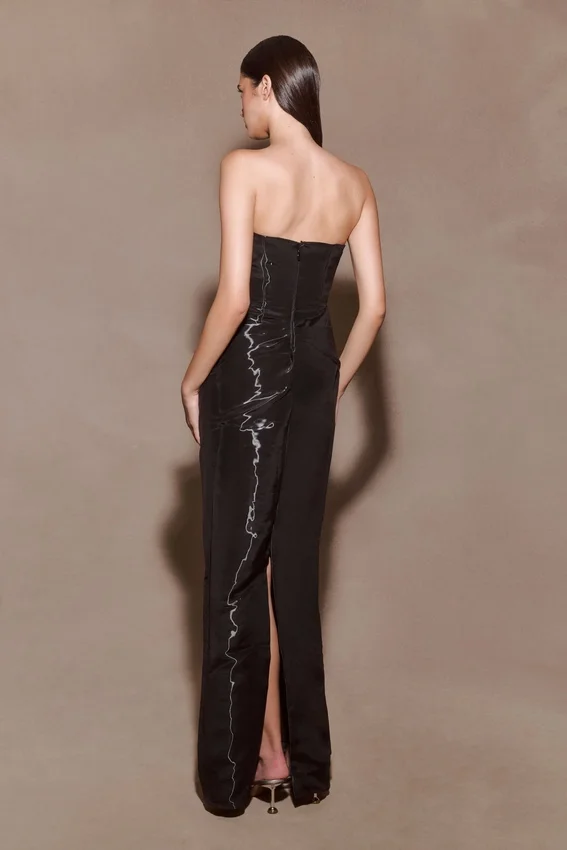 Calliope Strapless Organza Maxi Dress – Black Calliope Strapless Organza Maxi Dress – Black