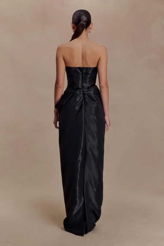 Calliope Strapless Organza Maxi Dress – Black Calliope Strapless Organza Maxi Dress – Black