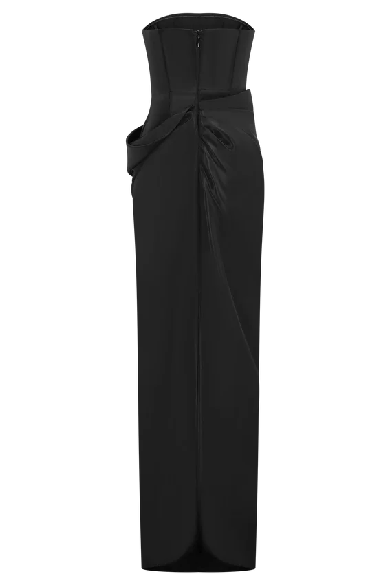 Calliope Strapless Organza Maxi Dress – Black Calliope Strapless Organza Maxi Dress – Black