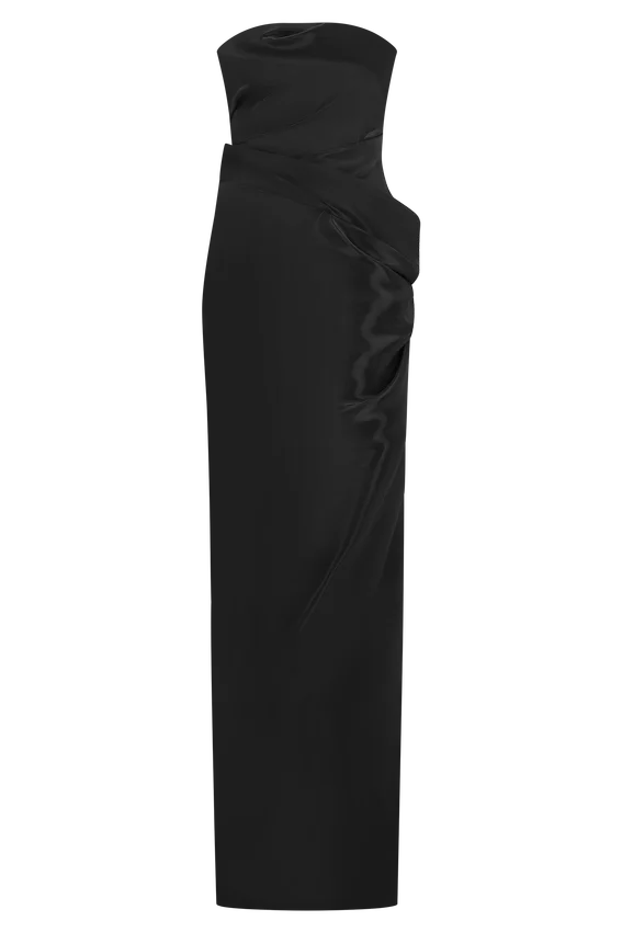 Calliope Strapless Organza Maxi Dress – Black Calliope Strapless Organza Maxi Dress – Black