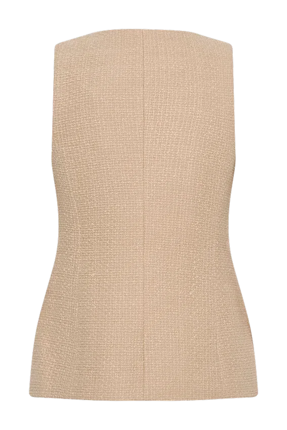 Camilla Boucle Sleeveless Vest – Light Taupe Camilla Boucle Sleeveless Vest – Light Taupe