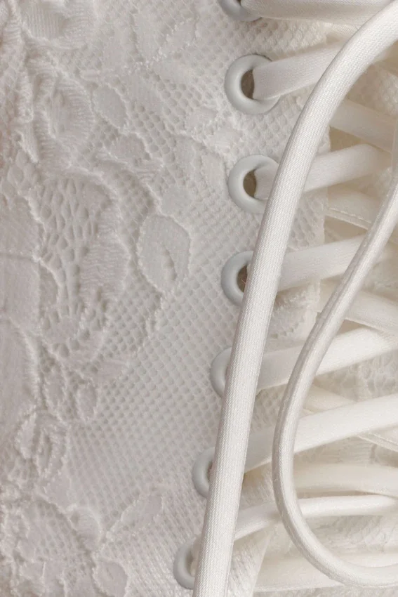 Camille Beaded Satin And Lace Corset Top – Ivory Camille Beaded Satin And Lace Corset Top – Ivory