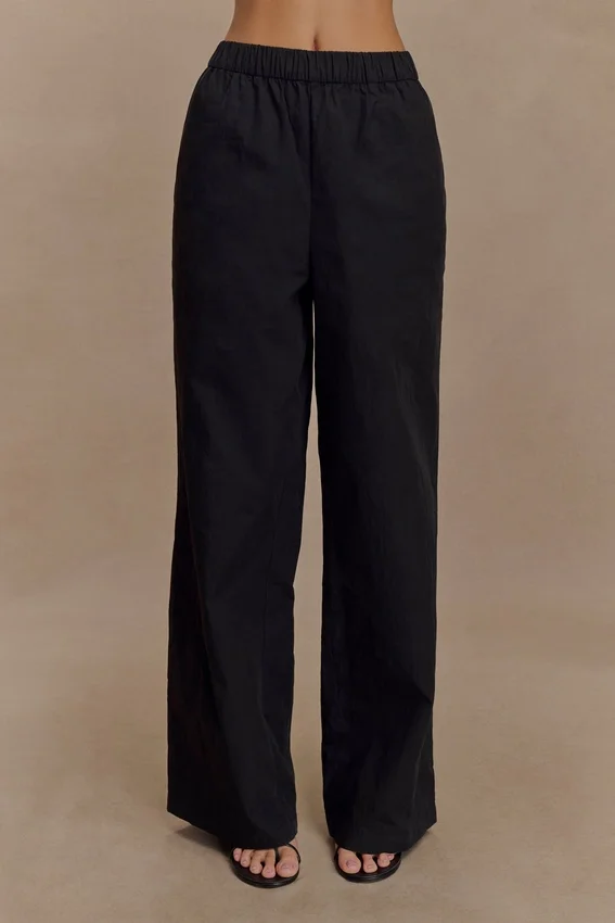 Campbell Cotton Wide Leg Pants – Black Campbell Cotton Wide Leg Pants – Black