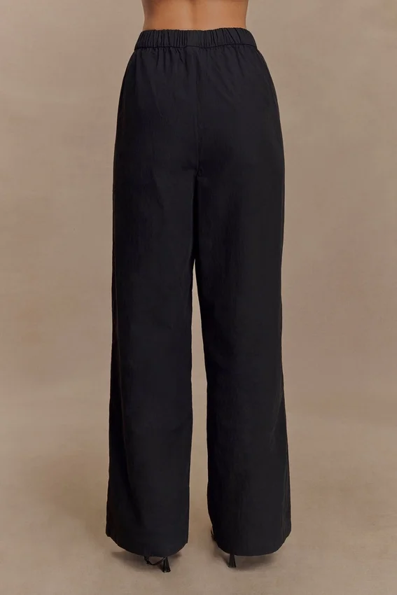 Campbell Cotton Wide Leg Pants – Black Campbell Cotton Wide Leg Pants – Black