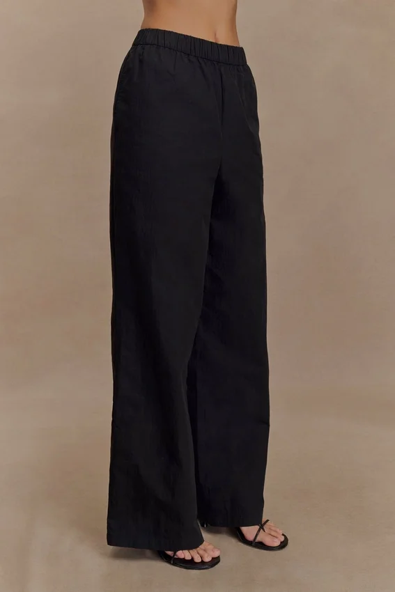 Campbell Cotton Wide Leg Pants – Black Campbell Cotton Wide Leg Pants – Black