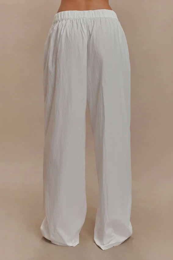 Campbell Cotton Wide Leg Pants – White Campbell Cotton Wide Leg Pants – White