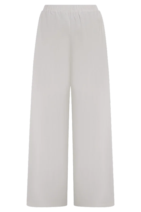 Campbell Cotton Wide Leg Pants – White Campbell Cotton Wide Leg Pants – White