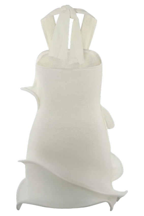 Caprice Halter Knit Mini Dress – White Caprice Halter Knit Mini Dress – White