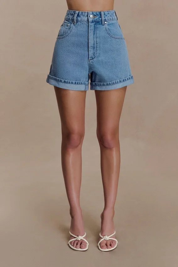 Carlene Cuffed Denim Shorts – Classic Blue Carlene Cuffed Denim Shorts – Classic Blue