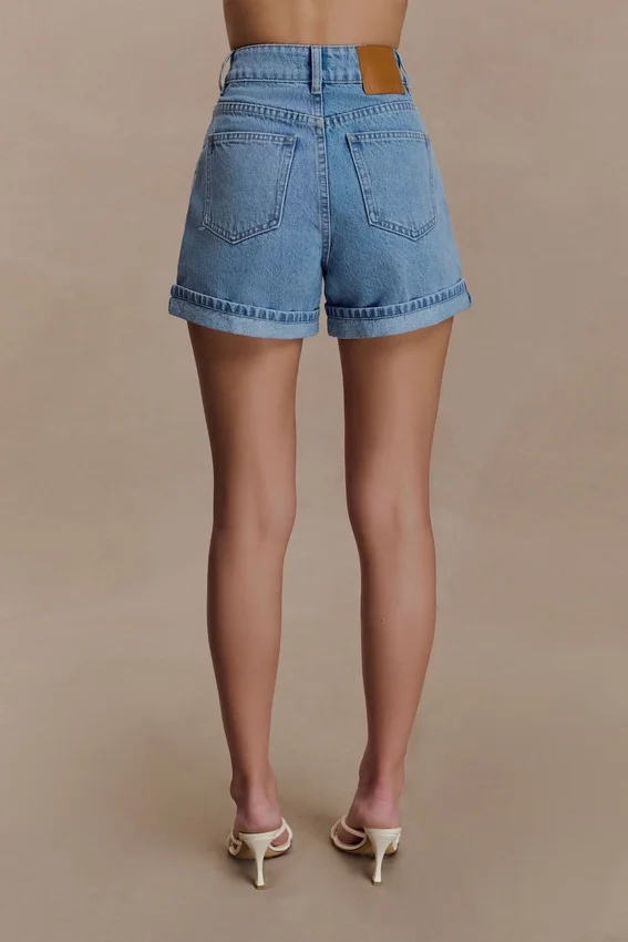 Carlene Cuffed Denim Shorts – Classic Blue Carlene Cuffed Denim Shorts – Classic Blue