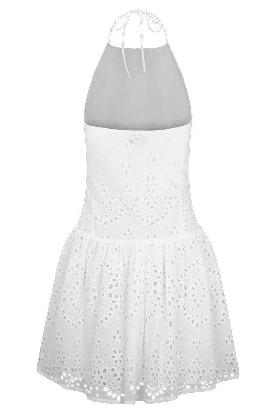 Carlina Broderie Mini Dress – White Carlina Broderie Mini Dress – White