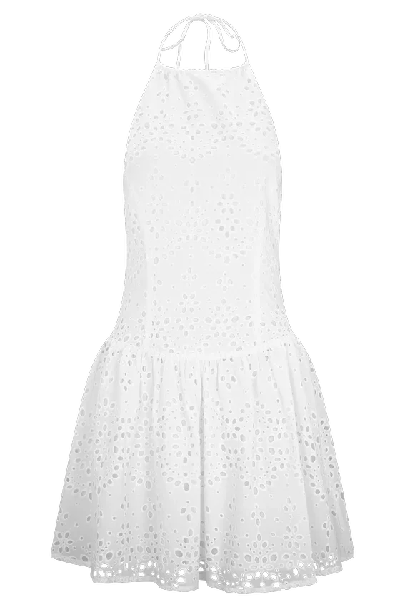 Carlina Broderie Mini Dress – White Carlina Broderie Mini Dress – White