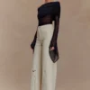 Carmella Embroided Jeans – Ecru