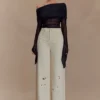 Carmella Embroided Jeans – Ecru