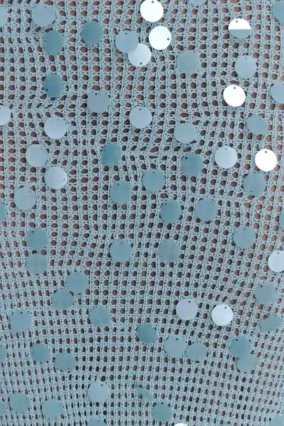 Carmen Crochet Sequin Maxi Open Back Dress – Blue Carmen Crochet Sequin Maxi Open Back Dress – Blue