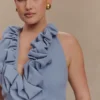 Carolyn Linen Bubble Maxi Dress – Misty Blue Carolyn Linen Bubble Maxi Dress – Misty Blue