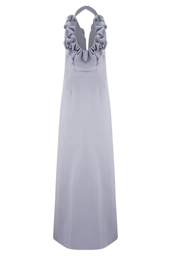 Carolyn Linen Bubble Maxi Dress – Misty Blue Carolyn Linen Bubble Maxi Dress – Misty Blue