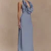 Carolyn Linen Bubble Maxi Dress – Misty Blue Carolyn Linen Bubble Maxi Dress – Misty Blue