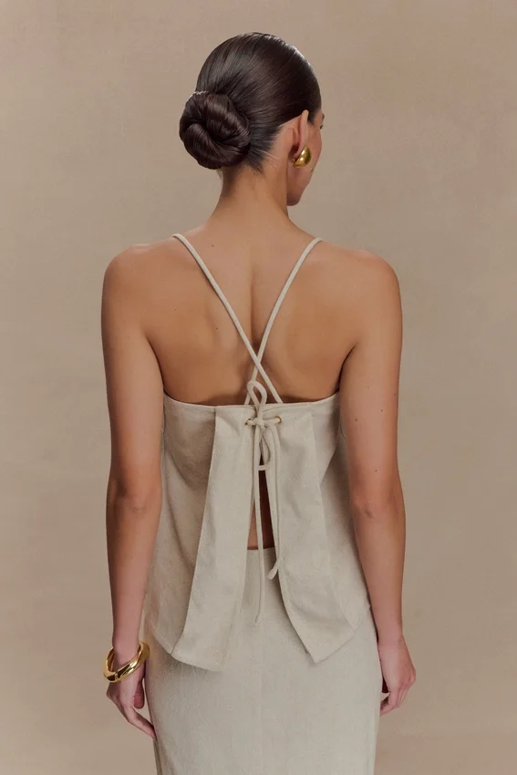 Casey Linen Corded Embroidered Linen Top – Natural Casey Linen Corded Embroidered Linen Top – Natural